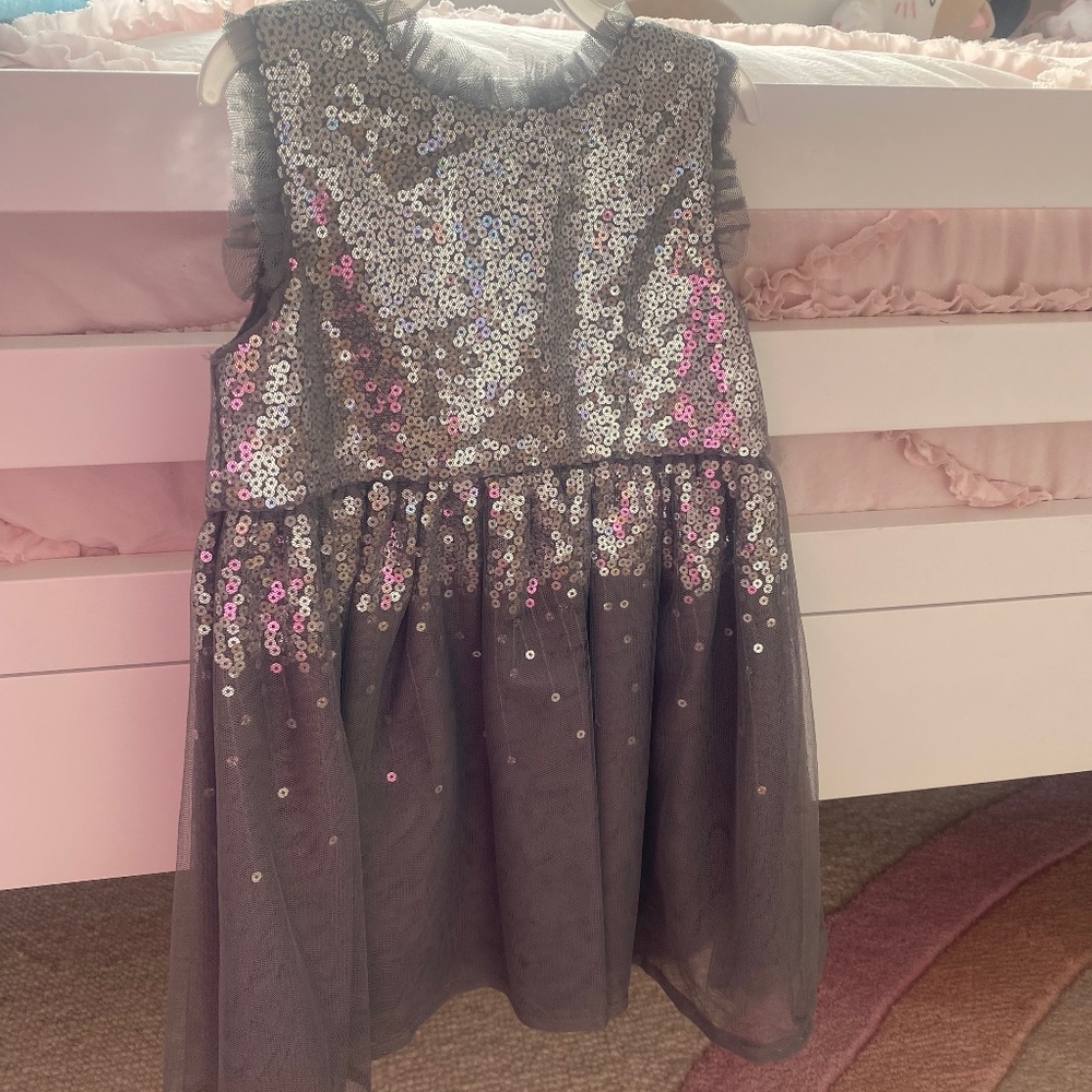 Girls grey sequin dress - 18-24 months